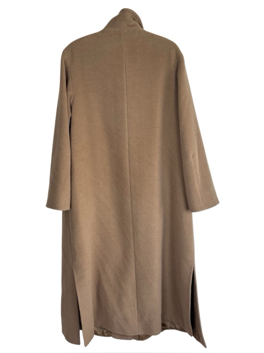 Cinzia Rocca Long Coat Baby Alpaca & Wool Women’s Size US 12 Brown Pockets - Picture 2 of 7